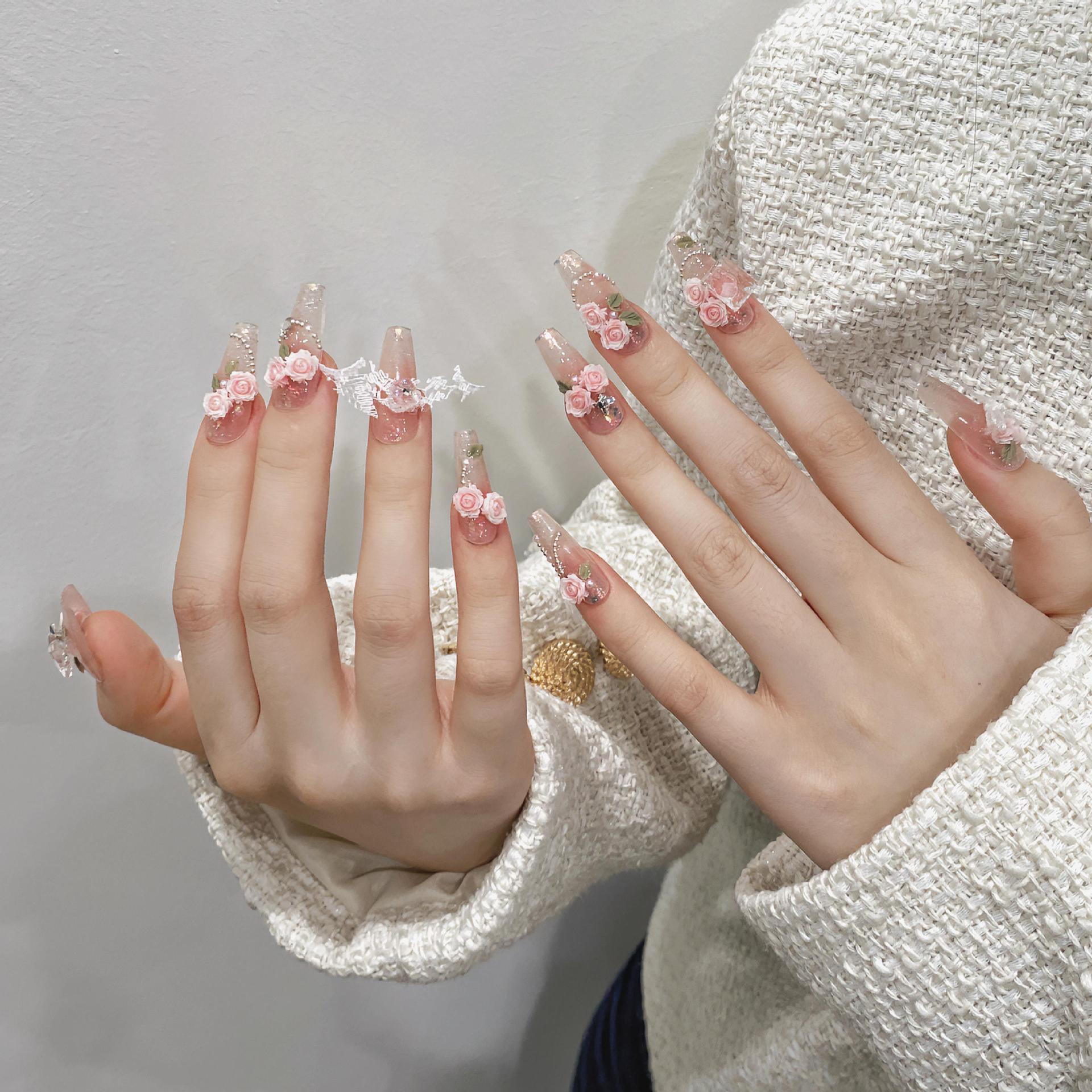 Cozino™ Handmade 3D UV Crystal Nail Set – Long Ladder Edition