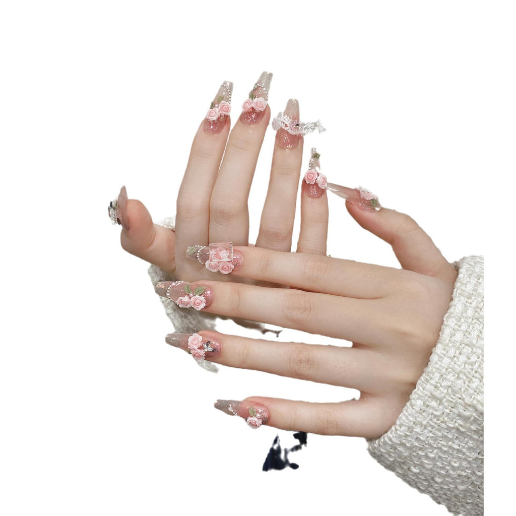 Cozino™ Handmade 3D UV Crystal Nail Set – Long Ladder Edition